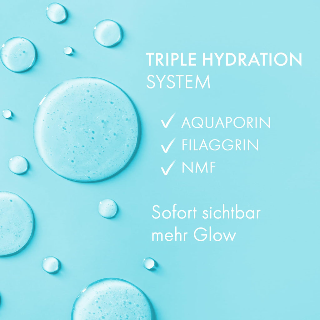 MALU WILZ HYDRO GLOW MOISTURE CREAM 50 ml – 24h Feuchtigkeitscreme mit Aquaporin, NMF, Jojobaöl & Panthenol – für normale bis trockene Haut – inkl. Refill