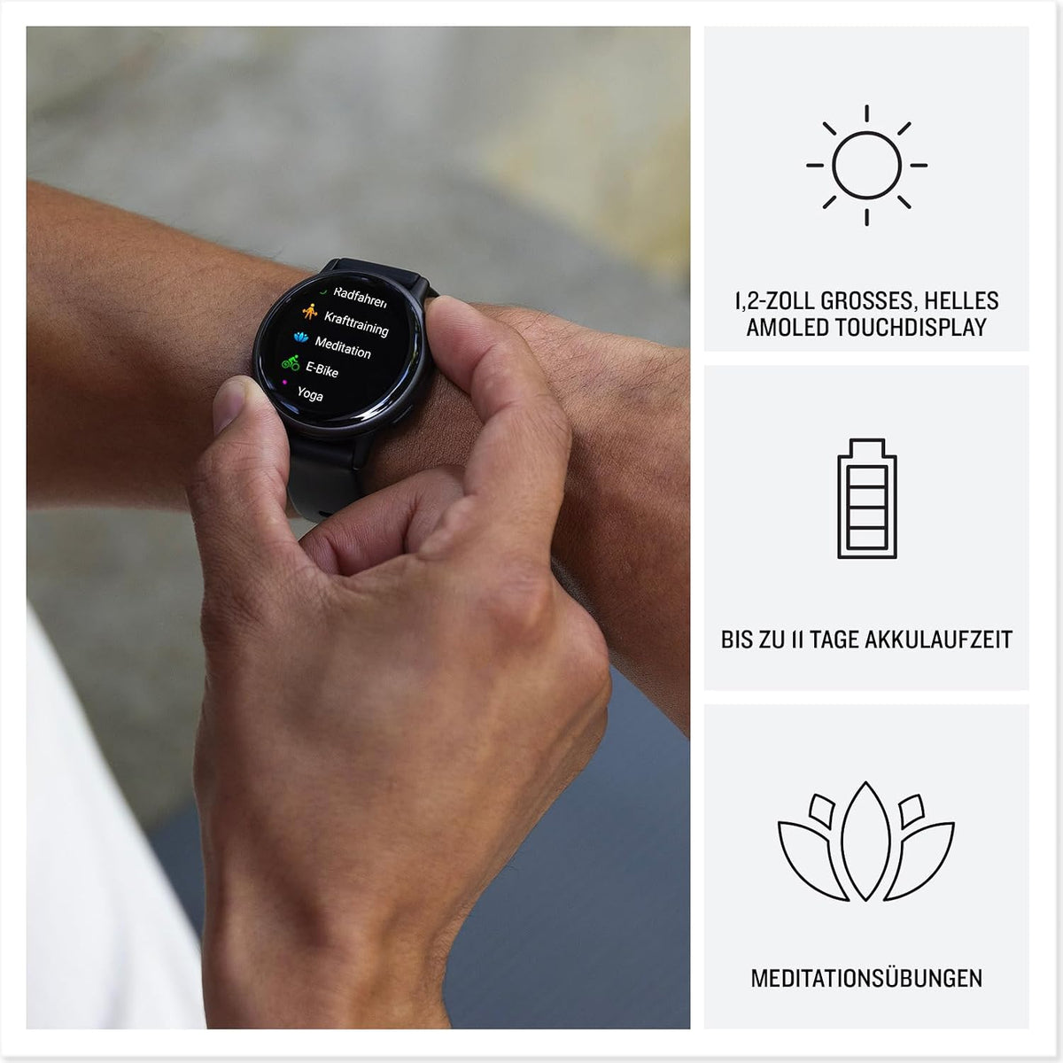 Garmin Vivoactive 5, 42 mm, GPS-Fitness-Smartwatch, Elfenbein Cremegold