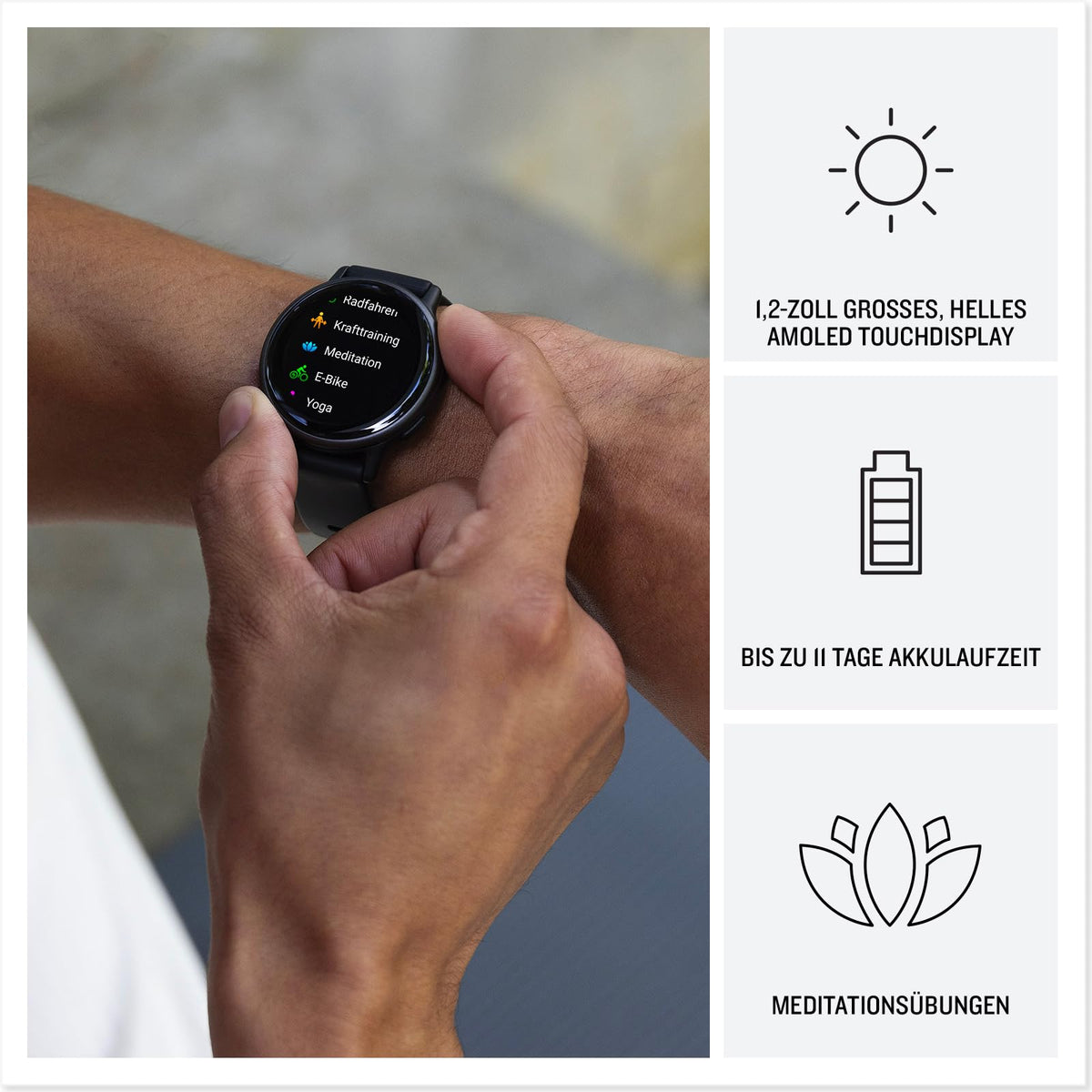 Garmin Vivoactive 5, 42 mm, GPS-Fitness-Smartwatch, Elfenbein Cremegold