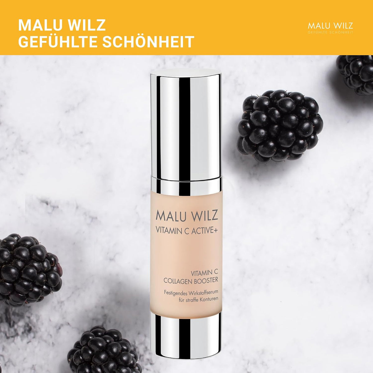 Malu Wilz Vitamin C Collagen Booster 30 ml I Gesichtspflege Serum mit stabilem Vitamin C I Skincare Vitamin C Serum I Aufhellend bei Pigmentflecken