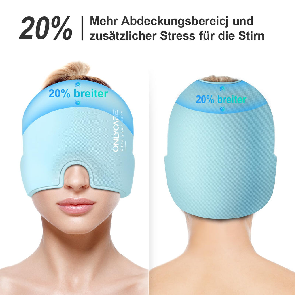 ONLYCARE Migräne Maske, Upgraded Kühlmaske Schlafmaske Kühlmütze Kühlhaube