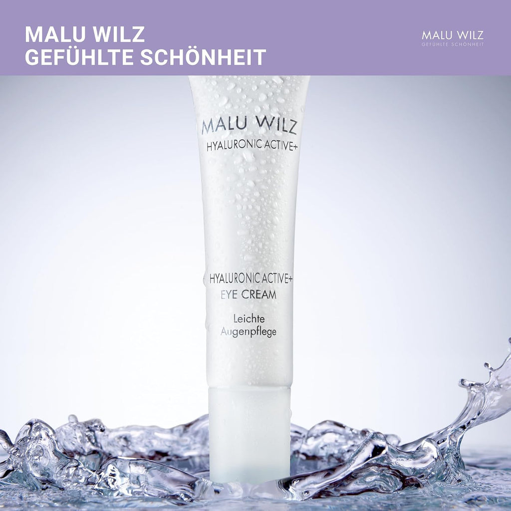 Malu Wilz Hyaluronic Active + Eye Cream 15 ml I Erfrischende Skincare Augenpflege-Serum mit Hyaluron-Wirkstoff-Formel mit Dual-Effekt I Booster