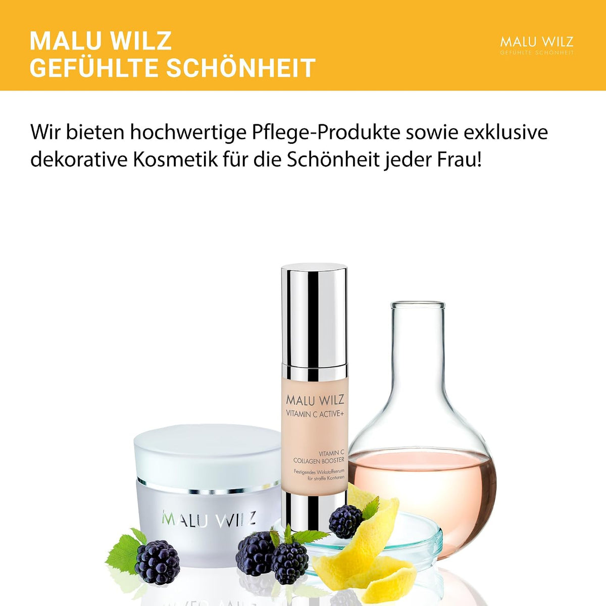 Malu Wilz Vitamin C Collagen Booster 30 ml I Gesichtspflege Serum mit stabilem Vitamin C I Skincare Vitamin C Serum I Aufhellend bei Pigmentflecken