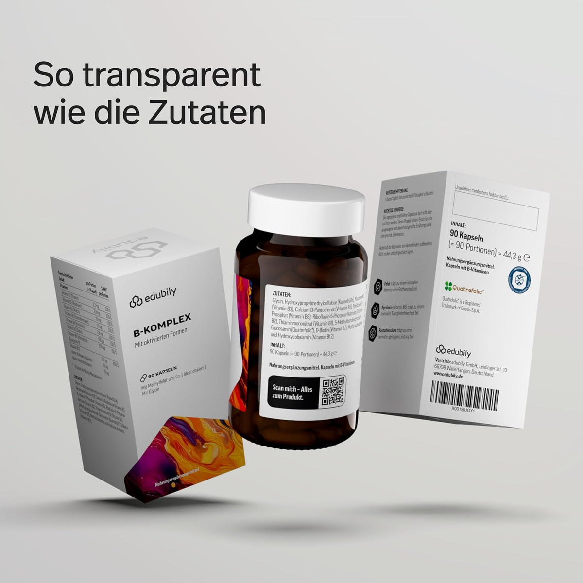 edubily® Vitamin B Komplex, 90 Kapseln