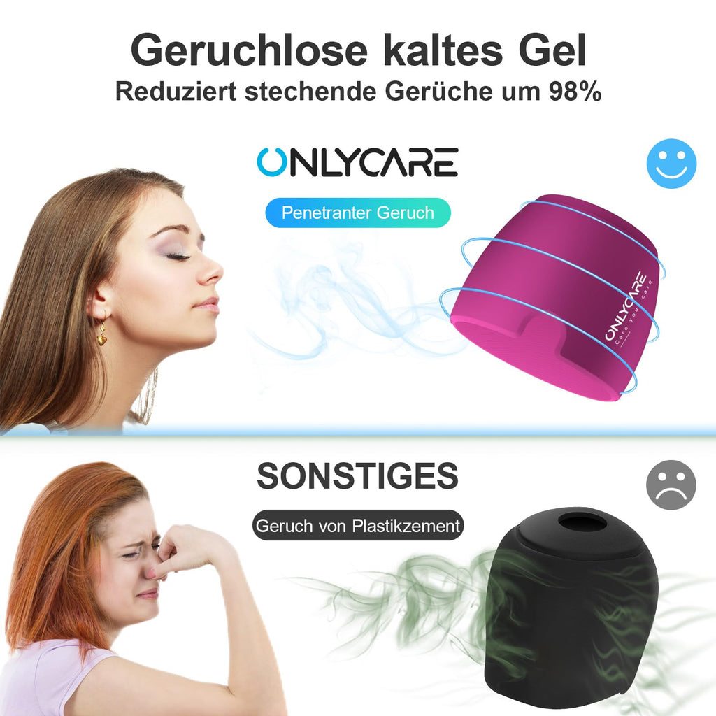 ONLYCARE Migräne Maske, Upgraded Kühlmaske Schlafmaske Kühlmütze Kühlhaube