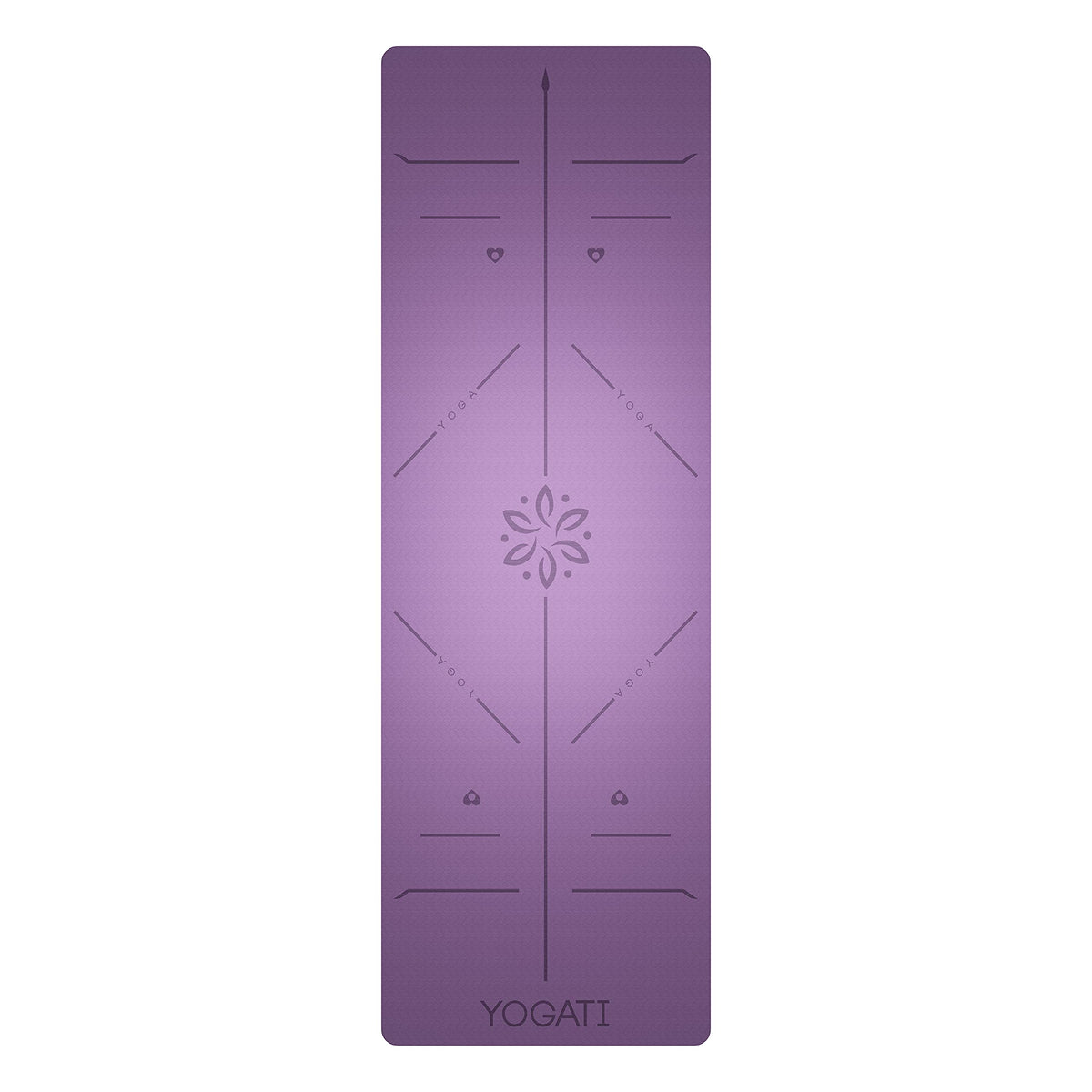 YOGATI Yogamatte rutschfest Schadstofffrei, mit Tragegurt. Yoga Matte mit Ausrichtungslinien. Ideal Yogamatten als Gymnastikmatte, Sportmatte, Fitnessmatte, Jogamatte - Yoga mat