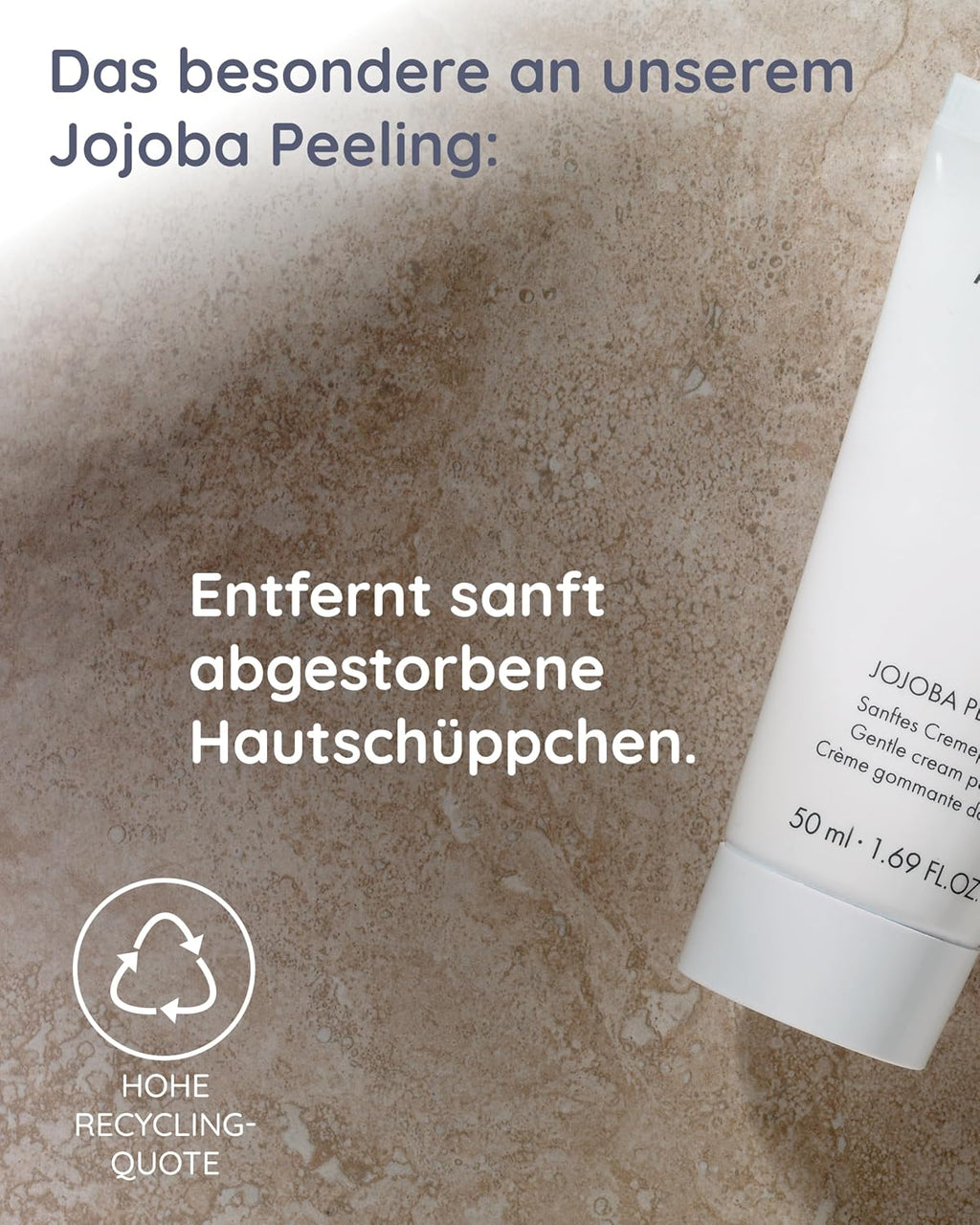Malu Wilz Jojoba Peeling 50ml I Gesichtspeeling für jeden Hauttyp I Skincare Jojobawachs-Kügelchen für angenehmen Peelingeffekt I Glättet die Haut