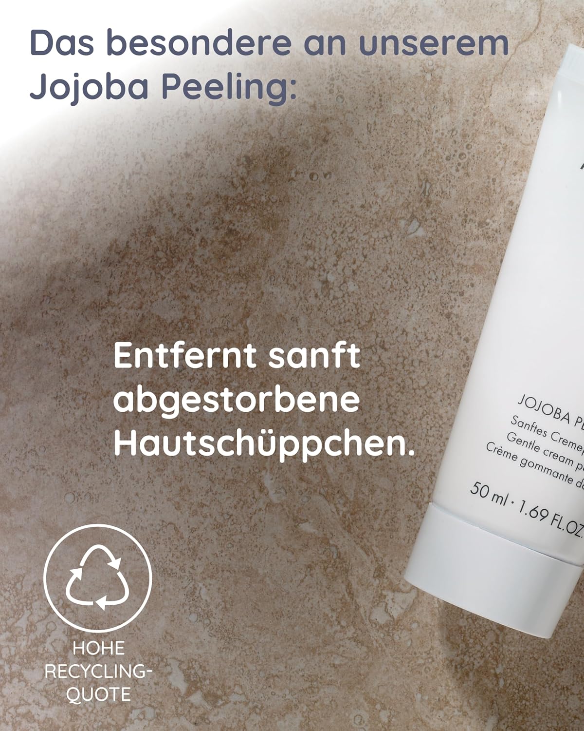 Malu Wilz Jojoba Peeling 50ml I Gesichtspeeling für jeden Hauttyp I Skincare Jojobawachs-Kügelchen für angenehmen Peelingeffekt I Glättet die Haut