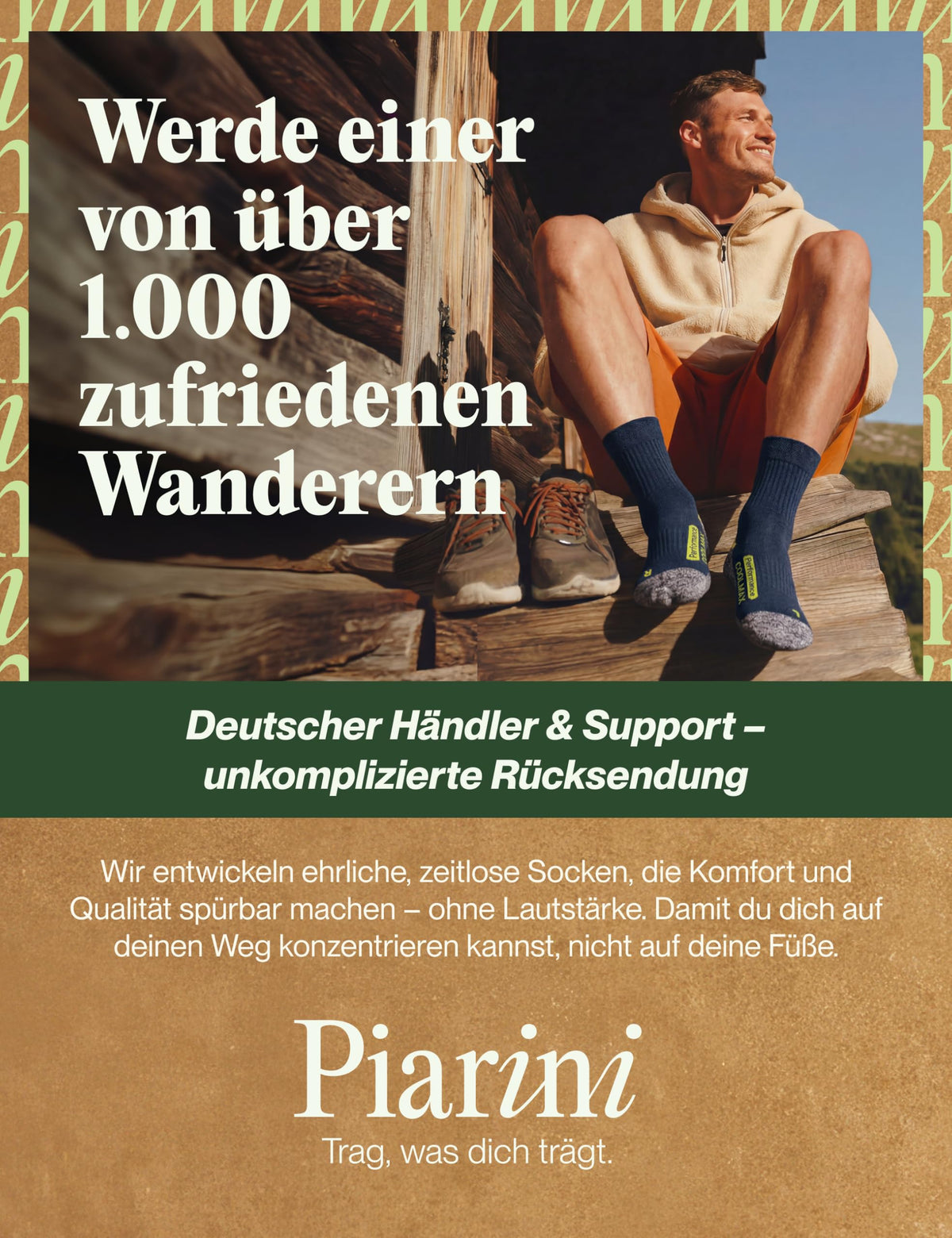 Piarini 2 Paar Coolmax Wandersocken Sommer Kurz, Atmungsaktiv, Anti Blasen & Geposltert - Outdoor Trekkingsocken Damen Herren - Gr. 35-38 bis 47-50