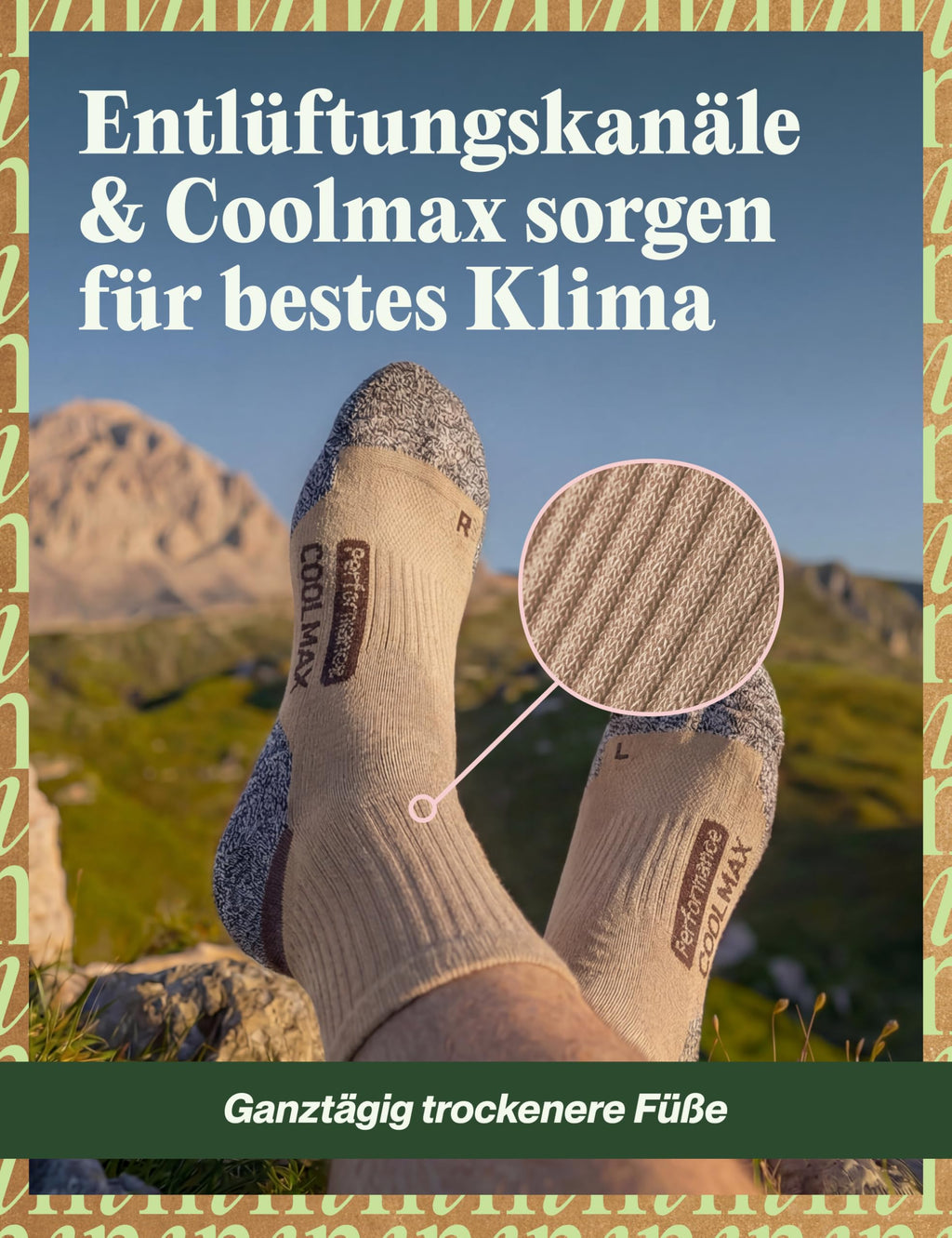 Piarini 2 Paar Coolmax Wandersocken Sommer Kurz, Atmungsaktiv, Anti Blasen & Geposltert - Outdoor Trekkingsocken Damen Herren - Gr. 35-38 bis 47-50