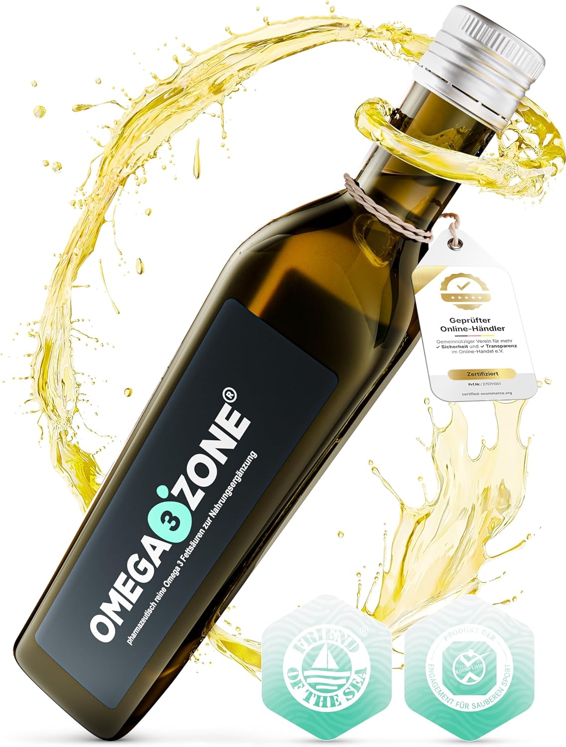 omega3zone Omega 3 Fischöl flüssig | 5400 mg pro Portion | Zitrone