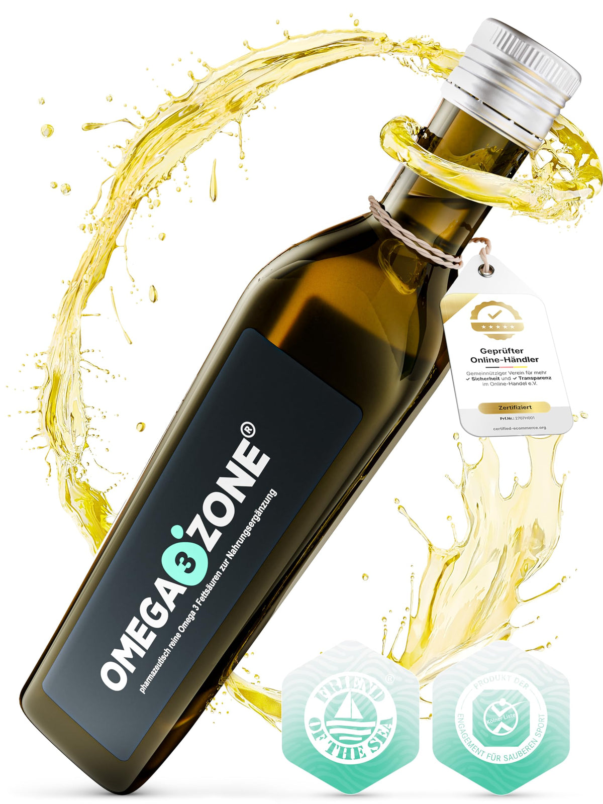 omega3zone Omega 3 Fischöl flüssig | 5400 mg pro Portion | Zitrone