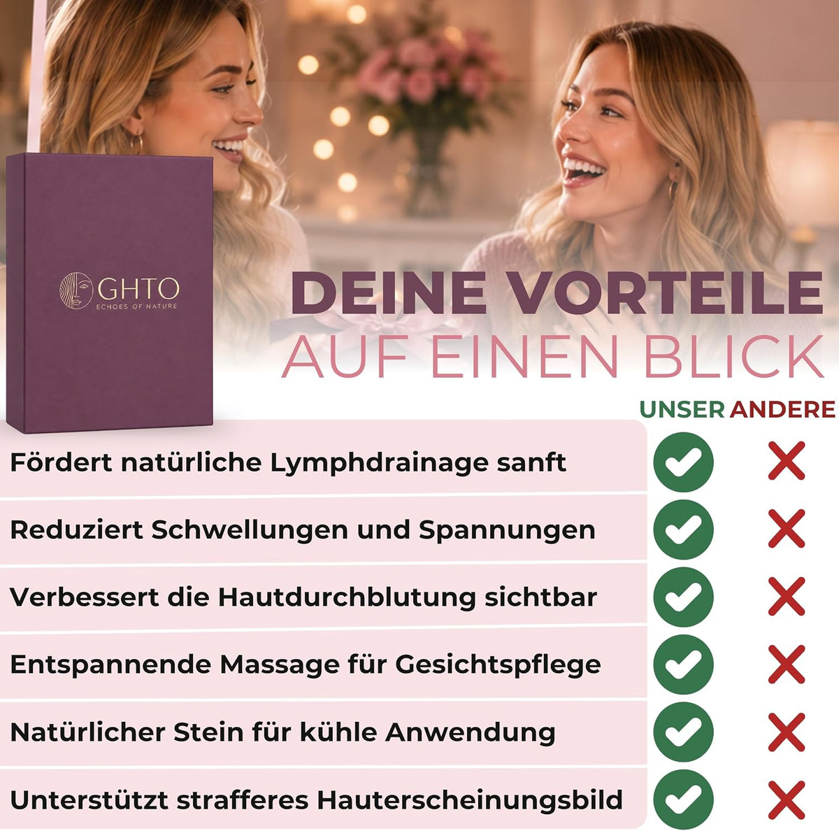 Premium Naturstein Gesichtspflege Set Gua Sha Stein Gesichtsroller Gesichtsbürste Lymphbürste Massagebürste Lymphdrainagebürste für Gesicht