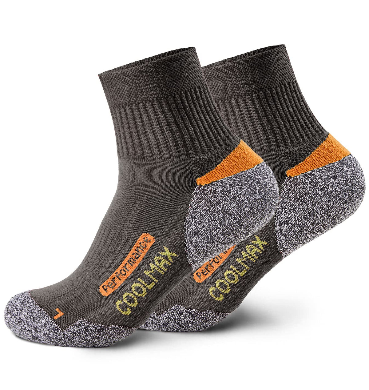 Piarini 2 Paar Coolmax Wandersocken Sommer Kurz, Atmungsaktiv, Anti Blasen & Geposltert - Outdoor Trekkingsocken Damen Herren - Gr. 35-38 bis 47-50