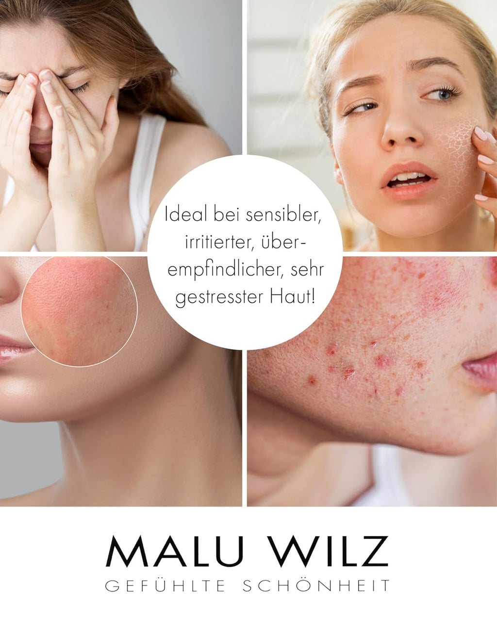 Malu Wilz DE-Stress Cream 50 ml I Skincare Gesichtspflege-Creme für sanfte Gesichtsreinigung I Schützender Gesichtsreiniger mit Hyaluronsäure I Vegan