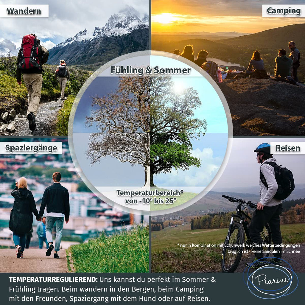 Piarini 2 Paar Coolmax Wandersocken Sommer Kurz, Atmungsaktiv, Anti Blasen & Geposltert - Outdoor Trekkingsocken Damen Herren - Gr. 35-38 bis 47-50