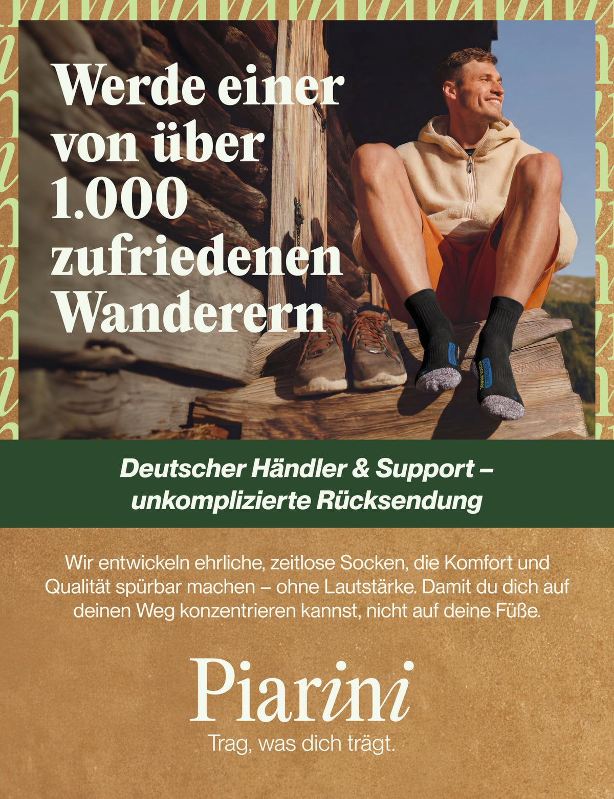 Piarini 2 Paar Coolmax Wandersocken Sommer Kurz, Atmungsaktiv, Anti Blasen & Geposltert - Outdoor Trekkingsocken Damen Herren - Gr. 35-38 bis 47-50