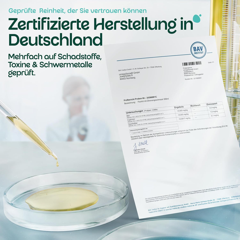 omega3zone Omega 3 Fischöl flüssig | 5400 mg pro Portion | Zitrone
