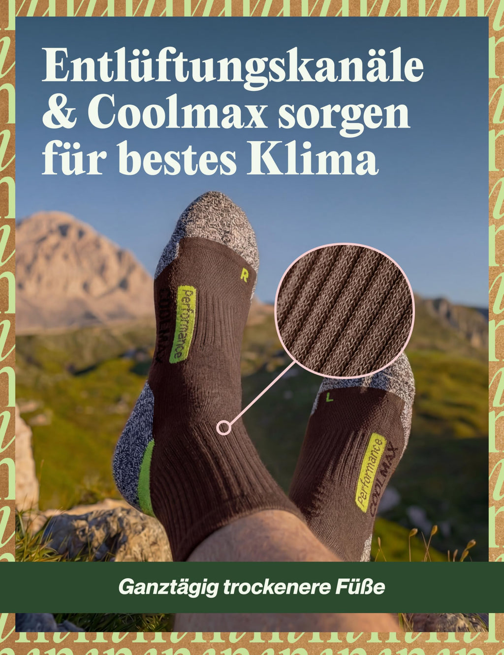 Piarini 2 Paar Coolmax Wandersocken Sommer Kurz, Atmungsaktiv, Anti Blasen & Geposltert - Outdoor Trekkingsocken Damen Herren - Gr. 35-38 bis 47-50