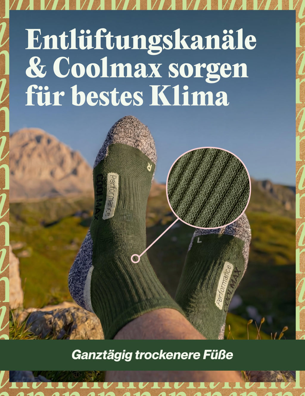 Piarini 2 Paar Coolmax Wandersocken Sommer Kurz, Atmungsaktiv, Anti Blasen & Geposltert - Outdoor Trekkingsocken Damen Herren - Gr. 35-38 bis 47-50