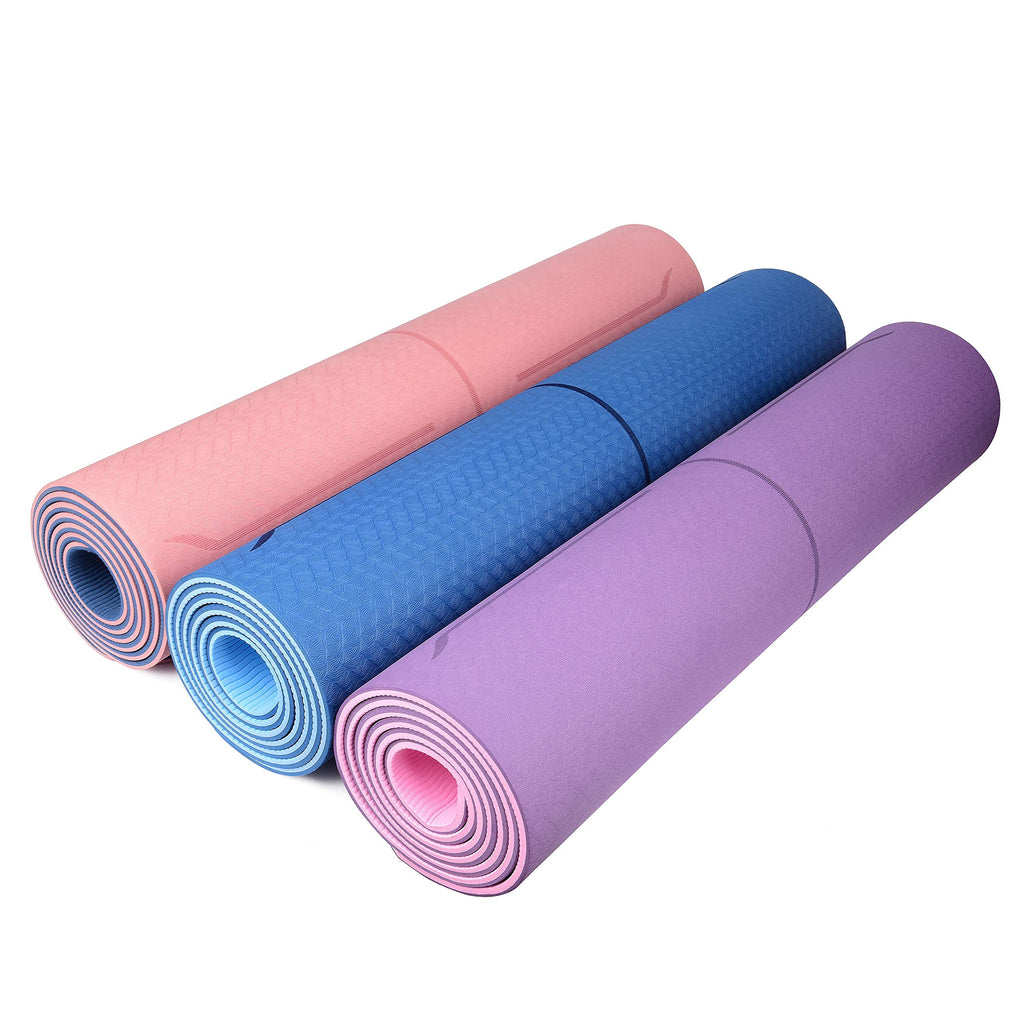 YOGATI Yogamatte rutschfest Schadstofffrei, mit Tragegurt. Yoga Matte mit Ausrichtungslinien. Ideal Yogamatten als Gymnastikmatte, Sportmatte, Fitnessmatte, Jogamatte - Yoga mat